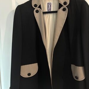 Zelda designer Black and Tan suit jacket Blazer